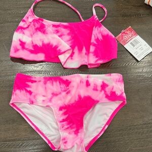 Kanu Surf Pink Tie-Dye Kids Bikini